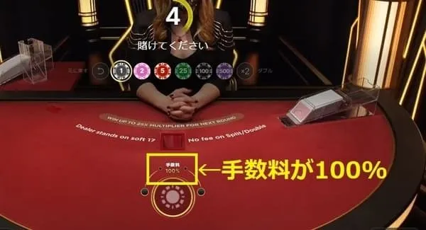 Lightning Blackjackのプレイ画面