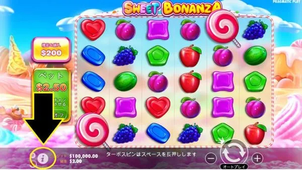 Sweet Bonanzaのプレイ画面